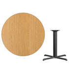 Flash Furniture 42" Round Natural Laminate Table Top with 33" x 33" Table Height Base-Natural Laminate Top