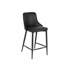 Plata Decor Island Stools with Black Metal Legs - Black - 2 Pack-High back