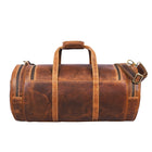 Tolredo Helios Leather Travel Barrel Bag - Brown-Two spacious zippered side pockets