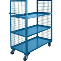 Kleton Wire Mesh Stock Truck, 3-Shelf, Steel, 30" x 63" x 63", Two-Sided (ML178)-No. of Shelves: 3