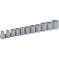 Gray Tools 11 Piece 3/8" Drive 6 Point SAE, Standard Chrome Socket Set, 1/4"-7/8"-Contains Sizes: 1/4", 5/16", 3/8", 7/16", 1/2", 9/16", 5/8", 11/16", 3/4", 13/16", 7/8".