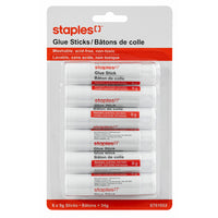 Staples Washable Glue Sticks - 9g - 6 Pack-Glue sticks for school and crafting applications