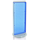 Azar Displays 20" x 8" 2-Sided Non-Revolving Pegboard Counter Unit, Blue Translucent (700509-BLU)-Great way to showcase a featured product at the customer's eye level