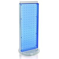 Azar Displays 20" x 8" 2-Sided Non-Revolving Pegboard Counter Unit, Blue Translucent (700509-BLU)-Great way to showcase a featured product at the customer's eye level