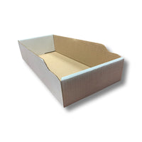 Abbey Industries Open Top Bin Boxes - White - 18" L x 8" W x 4" H - 50 Pack-Great for organizing supplies and inventory