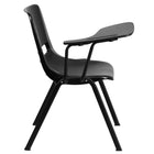 Flash Furniture Black Ergonomic Shell Chair with Right Handed Flip-Up Tablet Arm-880 lb. Weight Capacity