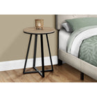 Monarch Specialties 2177 Accent Table - 22"H/Dark Taupe/Black Metal-Product dimensions: 15.75 Inch W x 15.75 Inch D x 21.75 Inch H