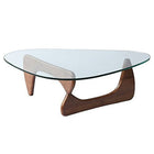 Nicer Furniture Noguchi Coffee Table - Light Walnut Finish Base-Two interlocking solid wood base 