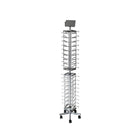 Eddie’s Hang-Up Display LTD. - Colonne tournante en métal pour lunettes, 72 paires, chromé/noir (300155)-Support-présentoir pour lunettes qui tourne doté de miroirs sur le dessus