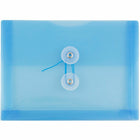 JAM Paper Plastic Envelopes with Button and String Tie Closure Index Booklet - 5.5" x 7.5" - Blue - 12 Pack -Colour: Blue 
