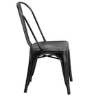 Flash Furniture Distressed Black Metal Indoor-Outdoor Stackable Chair-Stacks up to 8 Chairs High