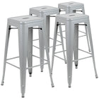 Flash Furniture 30" High Metal Indoor Bar Stool in Silver - Stackable Set of 4-Ready-to-use - No Assembly Required