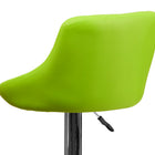 Flash Furniture Contemporary Green Vinyl Bucket Seat Adjustable Height Barstool with Diamond Pattern Back & Chrome Base - 2 Pack-Height Adjustable Seat with Gas Lift