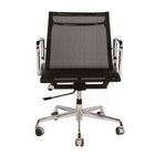 Nicer Furniture Modern Low Back Mesh Chair - Black-Coat Hanger Bar on Back. Removal arm sleeves.