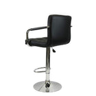 Nicer Furniture Hexagrid Swivel Hydraulic Bar Stool with Arms - Black - 2 Pack-Air lift a Adjust seat height range 24" to 32".