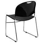 Flash Furniture HERCULES Series Black Ultra-Compact Stack Chair with Chrome Frame-Black Plastic Seat and Back
