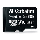 Verbatim 256GB Premium microSDXC Memory Card with Adapter - UHS-I V10 U1 Class 10-V10 video speed class - supports Full HD (1080p) recording