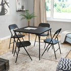 Flash Furniture 5 Piece Black Folding Card Table & Chair Set-Designed for Commercial and Residential Use