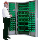 KLETON Deep Door Combination Cabinets, 118 Bins, Green-All-welded heavy-duty 16-gauge, combination bin/shelf cabinet