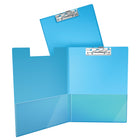 Davis Group Essential Clipboards - Turquoise Blue - 10 Pack-Clear interior pockets on front & back covers to secure loose documents and allow for easy identification of content