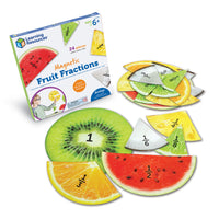Learning Resources Magnetic Fruit Fractions - Multicolor-Number learning for kids: Introduce fractions, equivalences, addition and subtraction, and other early math skills with these fun fruit fraction puzzles!