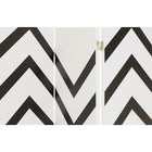 kieragrace Stockholm Danielsson Room Divider - 47” x 71”, Three Panel, White with Black Zigzag-4