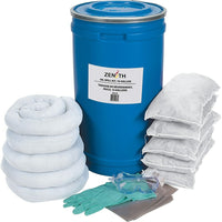 Zenith Safety 16-Gallon Spill Kits, Oil Only, With Polyethylene Pail-Contents: 5 Sorbent Socks (3" x 48"), 5 Sorbent Pillows (8" x 18"), 1 Pair Nitrile Gloves, 2XL (11), 1 Pair Safety Goggles (One Size), 3 Disposal Bags (26" x 36")