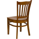 Flash Furniture HERCULES Series Vertical Slat Back Cherry Wood Restaurant Chair - 2 Pack-Solid European Beech Hardwood Construction