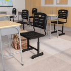 Flash Furniture – Chaise d’école à tréteaux en T ajustables, noir (YUYCX09010)-Recommandé pour les élèves du primaire et du secondaire