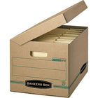 Bankers Box Enviro Stor Letter/Legal Attached-Lid Storage Box - 5 Pack-Basic-duty construction is ideal for moderate stacking or for use with shelving. 