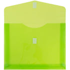 JAM Paper Booklet 1" Expansion Plastic Envelopes with VELCRO Brand Closure, 9 3/4" x 13", Lime Green, 12 Pack-Size: 9-3/4" x 13"