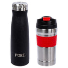 PURE Drinkware Water Bottle and Coffee Tumbler Set, 17 oz, Red-Material: premium quality 18/8 stainless steel