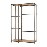 TRINITY Modular Bamboo Closet Organizer - 2-Piece Set, Bronze Anthracite (TBFPRA-2704)-Modular design can be expanded by adding additional Bamboo Garment Racks (TBFPRA-2706) or 4-Tier Bamboo Shelving Towers (TBFPRA-2703) for additional storage space