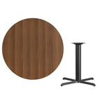 Flash Furniture – Table ronde en stratifié noyer de 42 po avec base de 33 x 33 po noire fini poudré (XURD42WAT3333)-Table d'hospitalité