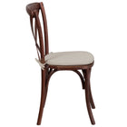 Flash Furniture HERCULES Series Stackable Mahogany Wood Cross Back Chair with Cushion-Stack Quantity: 8