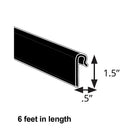 Azar Displays Grid Wall Extrusion, 1.5" x 0.5", Black, 5 Pack (600073-BLK-5PCK)-Works with grid wall only