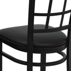 Flash Furniture HERCULES Series Black Window Back Metal Restaurant Chair - Black Vinyl Seat - 2 Pack-Curved Support Bar