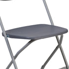 Flash Furniture HERCULES Series Charcoal Plastic Fan Back Folding Chair-Contoured Back and Seat