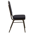 Flash Furniture HERCULES Series Crown Back Stacking Banquet Chairs with Black Patterned Fabric & Gold Vein Frame - 4 Pack-Crown Back Design