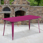 Flash Furniture 31.5" x 63" Rectangular Purple Metal Indoor-Outdoor Table-Top Size: 31.5"W x 63"L