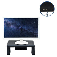 DAC MP-213 Height-Adjustable Monitor Riser/Stand with 2 USB Ports-Sturdy and durable - Impact resistant material. Supports up to 66 pounds.