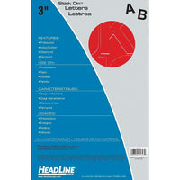 HeadLine 3" Red Stick On Letters-Helvetica Font