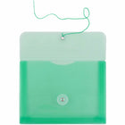 JAM Paper Plastic Envelopes with Button and String Tie Closure Index Booklet - 5.5" x 7.5" - Green - 12 Pack -Size: 5.5" L x 7.5" W