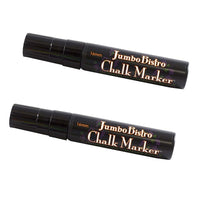 Marvy Uchida Jumbo-Point Liquid Chalk Markers - Erasable - Dustless - Black - 2 Pack-Colour: Black