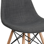 Flash Furniture Elon Series Siena Chair with Wooden Legs - Grey Fabric-CA117 Fire Retardant Foam
