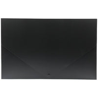 JAM Paper Plastic Portfolio with Snap Closure, Large, 11 x 17 x 0.75, Black, 2 Pack (2254027g)-Black