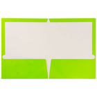 JAM Paper Glossy Two Pocket Presentation Folders, Lime Green, 50 Pack-Capacity: 200 sheets