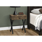 Monarch Specialties 3450 Accent Table - 24"H/Brown Reclaimed Wood/Black Metal-Use it conveniently as an accent table or nightstand
