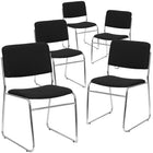 Flash Furniture HERCULES Series Fabric High Density Stacking Chair with Chrome Sled Base - Black-Contemporary Style