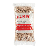 Staples Economy Rubber Bands - Size #33 - Beige - 1 lb-Nothing beats a rubber band for holding things together